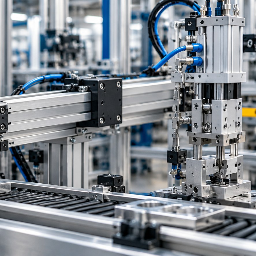 Cilindro pneumatico senza stelo per movimentazione lineare industriale